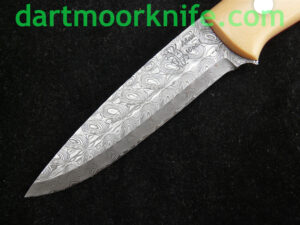 Alan Wood Bushcraft Knife Damascus steel in Woodlore style